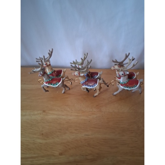 Vintage Reindeer Ornaments 1992 Three of Them - Picture 6 of 8